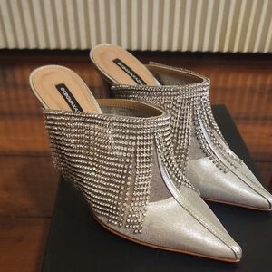 Steve Madden Silver Rhinestone Women's Mules
